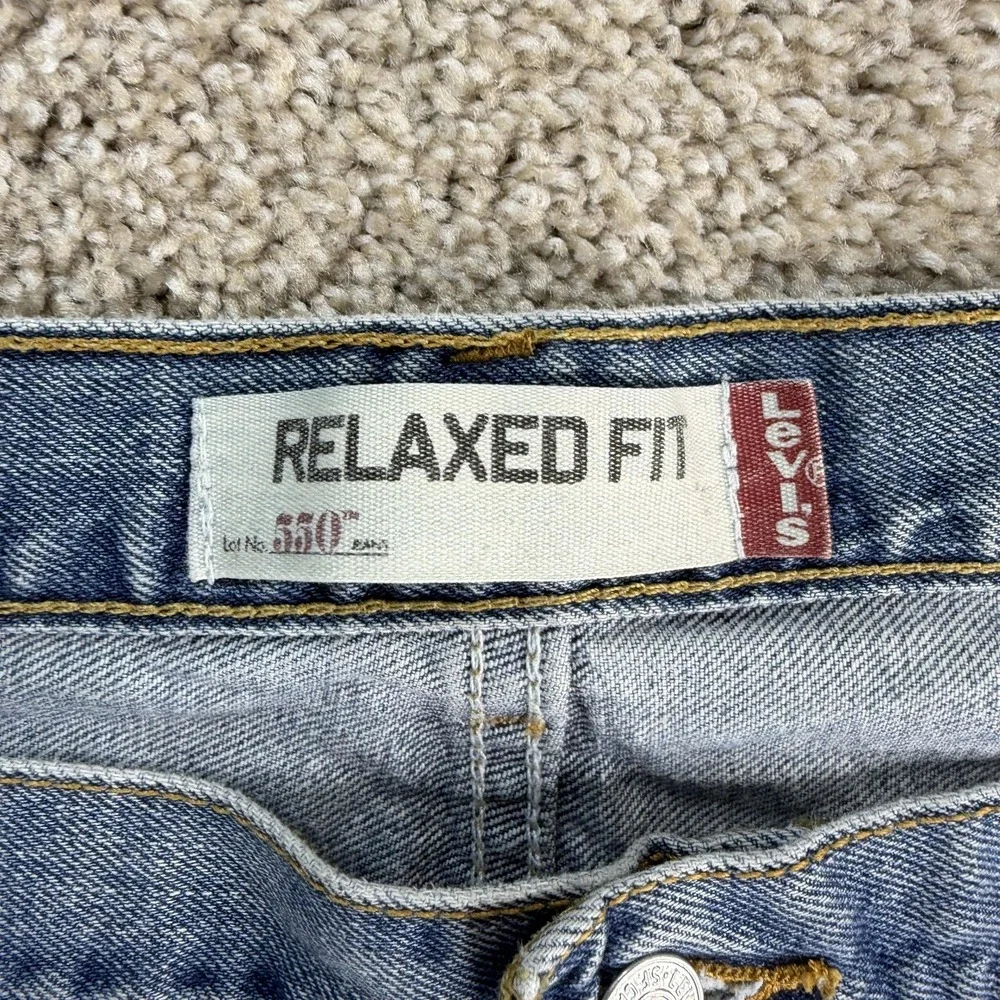 Y2K Levis 550 Jeans Mens 46x32 Light Wash Blue Denim Relaxed Tapered Pants